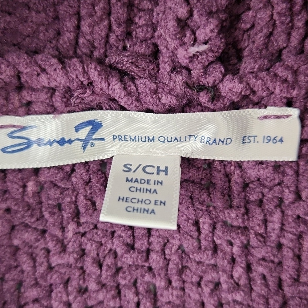 Seven7 Chunky Knit Sweater Women’s Small Purple Turtleneck Cable Knit Cozy - Picture 6 of 12